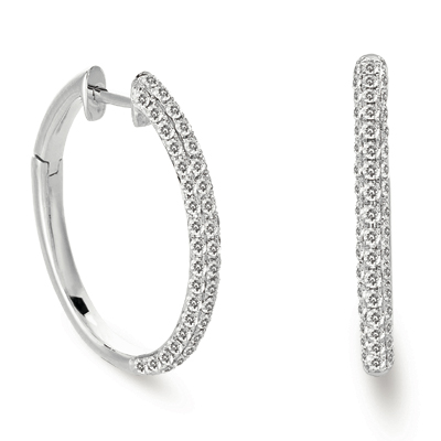 Diamond Hoop Pave Earring