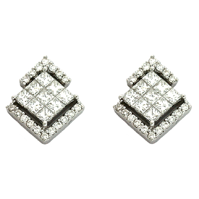White Gold Diamond Earring