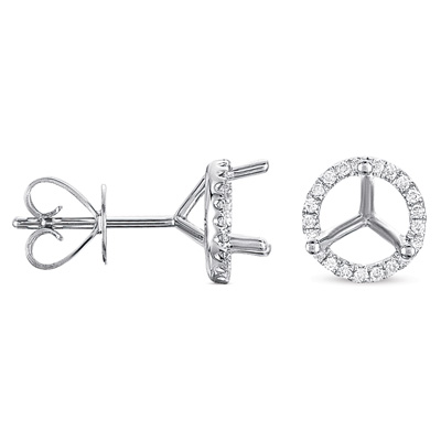 Three Prong Earring Setting 3.00ct Tw