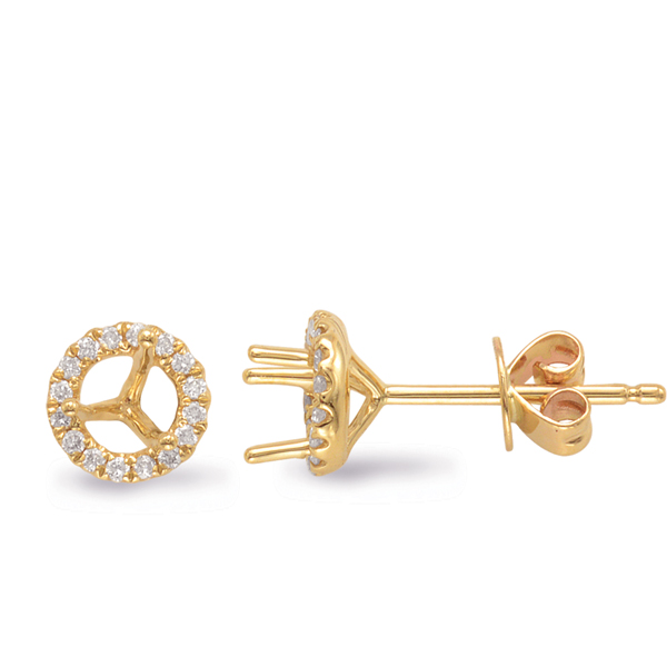 Three Prong Earring Setting .50ct Tw