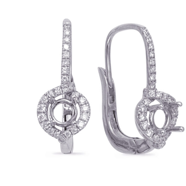 Hallo Earring Setting For .50ct