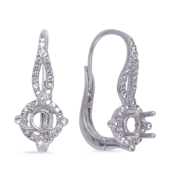 Hallo Earring Setting For .50ct Tw