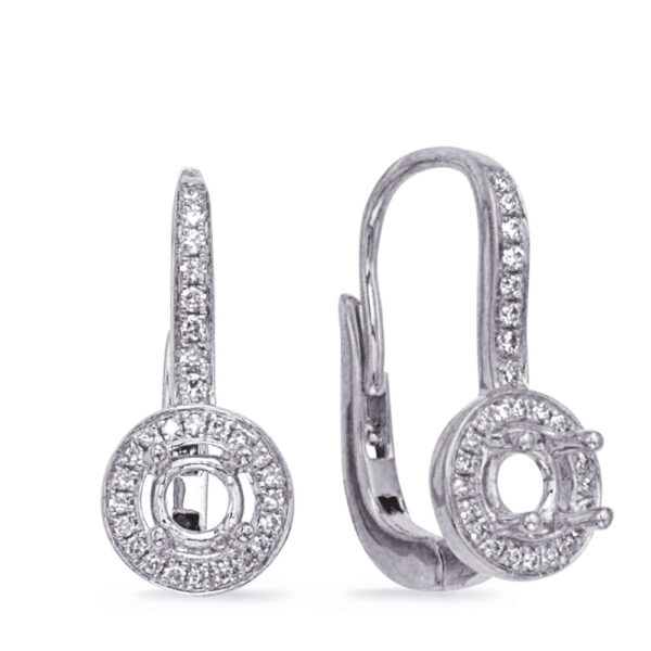 Halo Earring Setting For .50ct Tw