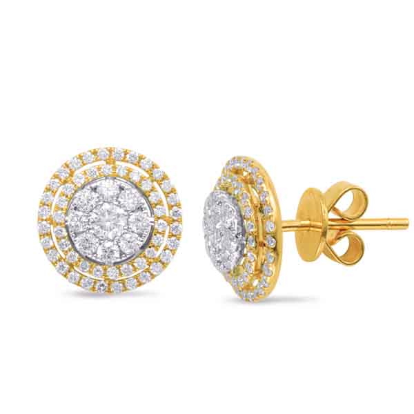 White & Yellow Gold Diamond Earring