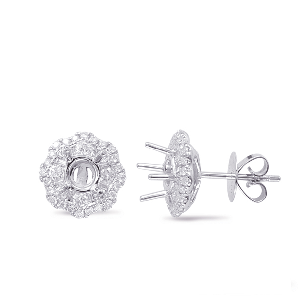 Halo Diamond Earring For .60cttw Round