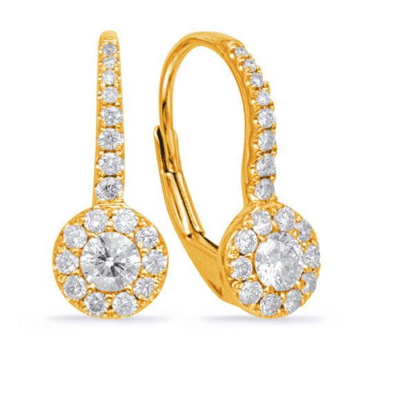 Yellow Gold Diamond Earring