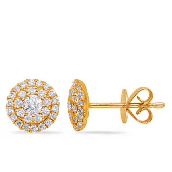 Yellow Gold Diamond Earring