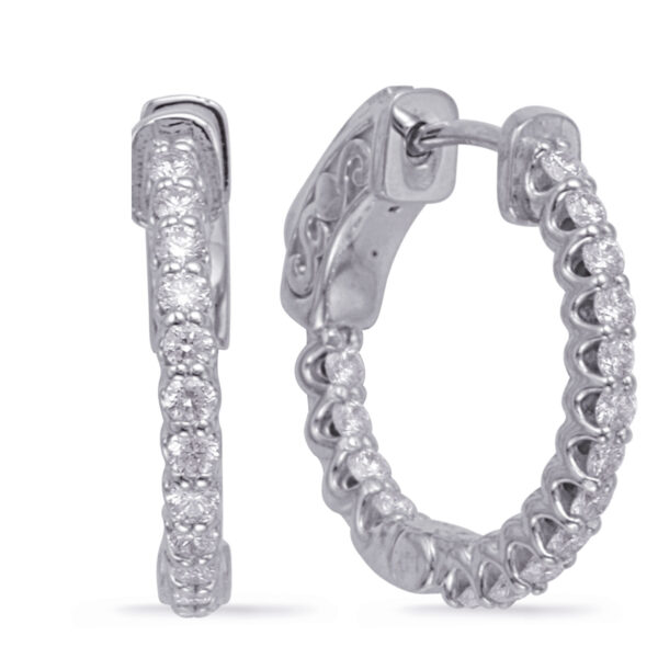 White Gold .75 Inch Securehinge Hoops