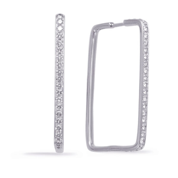 White Gold Diamond Hoop Earring