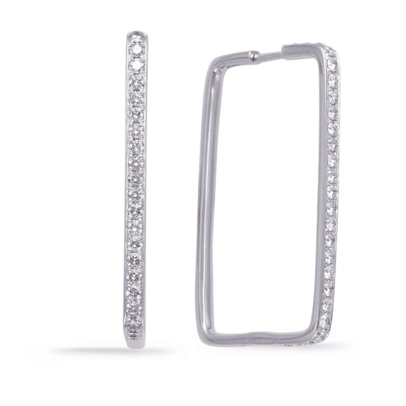 White Gold Diamond Hoop Earring
