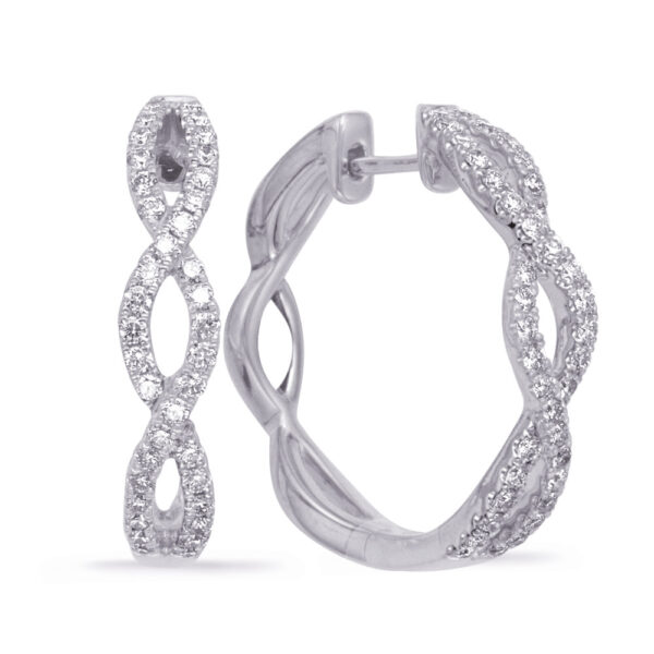White Gold Diamond Hoop Earring
