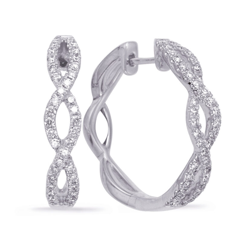 White Gold Diamond Hoop Earring
