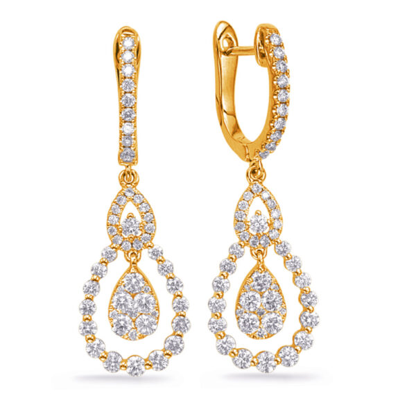 Yellow Gold Diamond Fashion Earring
