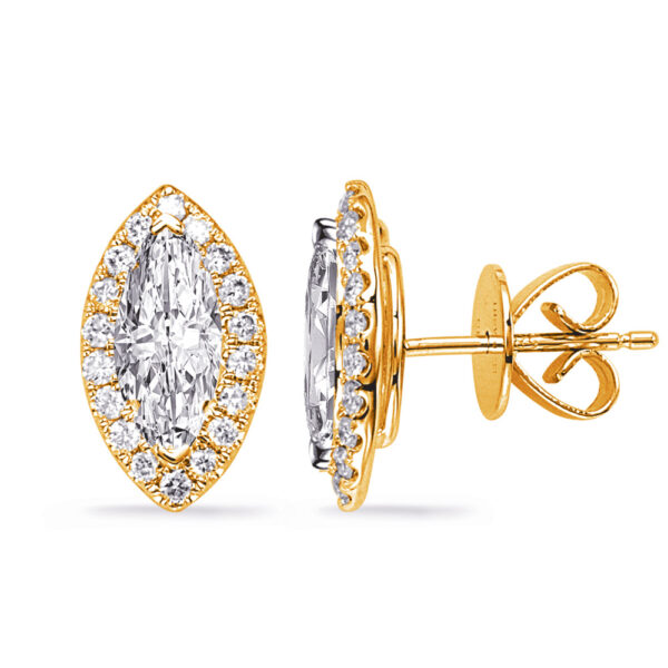 Yellow Gold Earring Setting