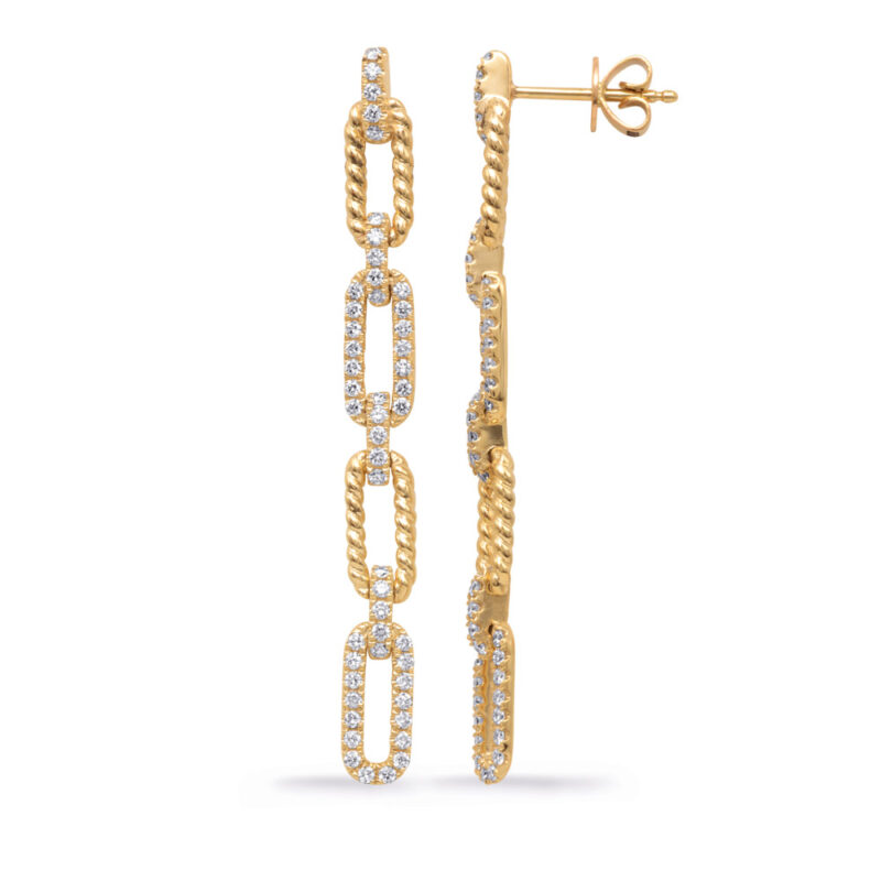 Yellow Gold Diamond Earring