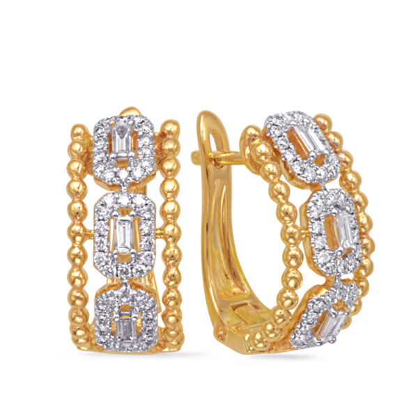 Yellow Gold Diamond Earring