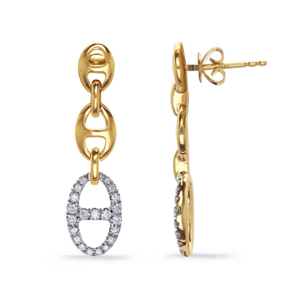 Yellow Gold Diamond Earring