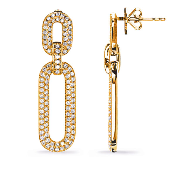 Yellow Gold Diamond Earring