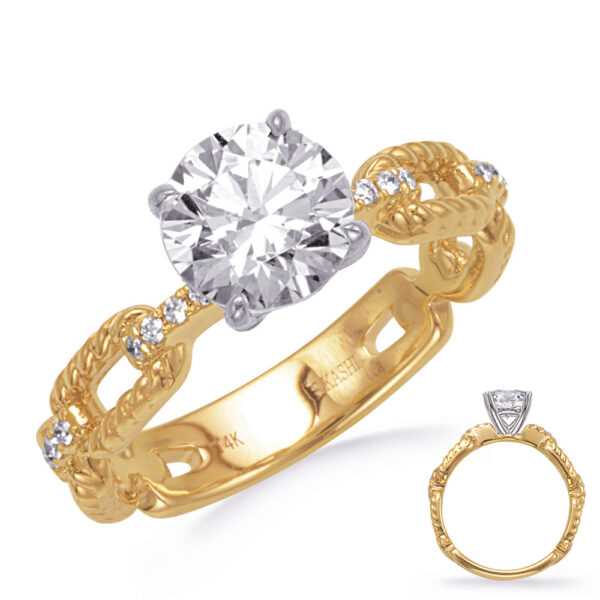 Yellow & White Gold Engagement Ring