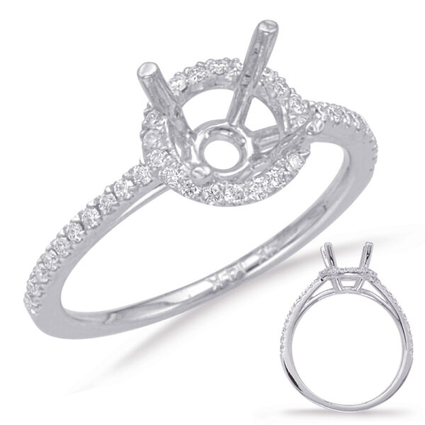 White Gold Halo Engagement Ring