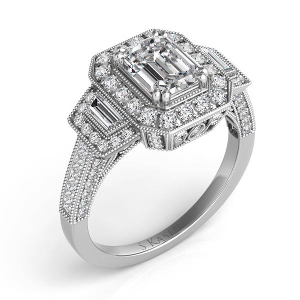 White Gold Halo Engagement Ring
