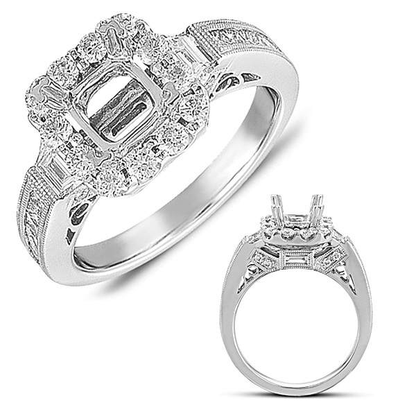 White Gold Pave Engagement Ring
