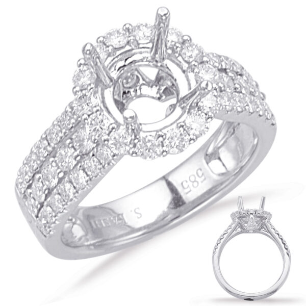 White Gold Halo Engagement Ring