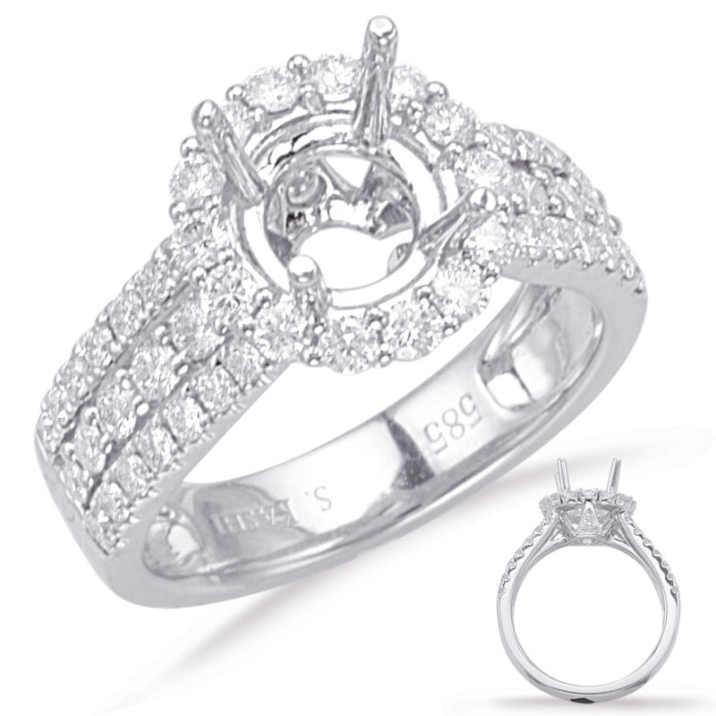 White Gold Halo Engagement Ring