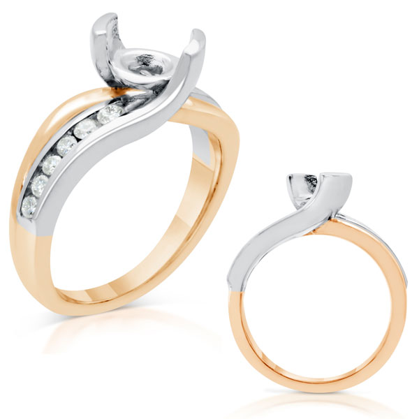 Rose & White Gold Engagement Ring