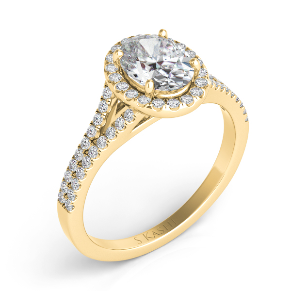 Yellow Gold Halo Engagement Ring