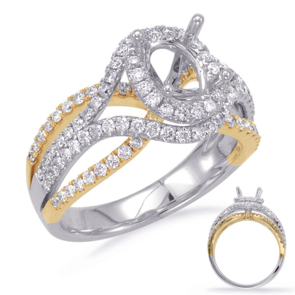 White & Yellow Gold Engagement Ring
