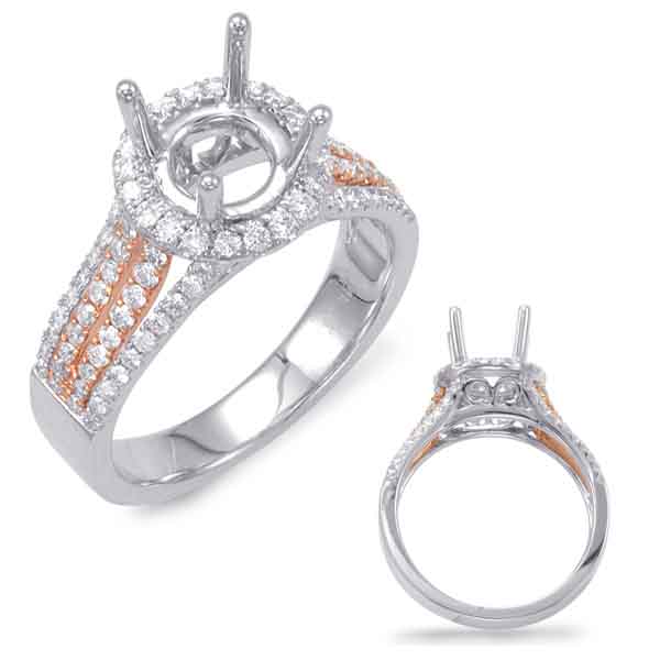 White & Rose Gold Engagement Ring