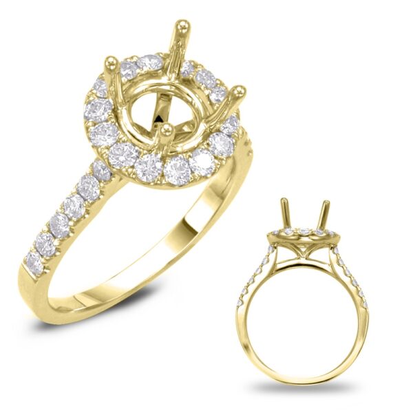 Yellow Gold Halo Engagement Ring