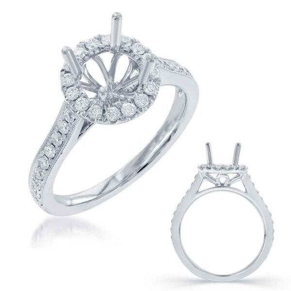 White Gold Halo Engagement Ring
