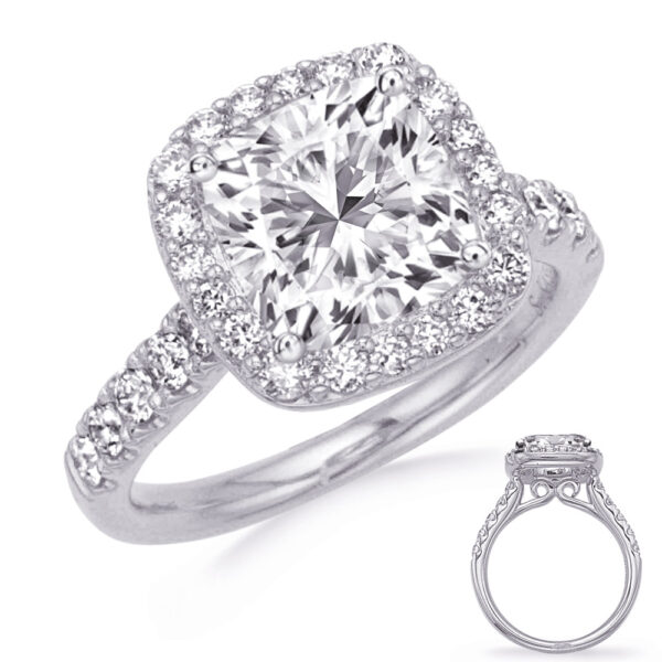 White Gold Halo Engagement Ring