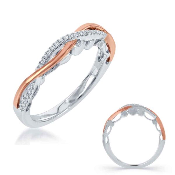 White & Rose Gold Matching Band