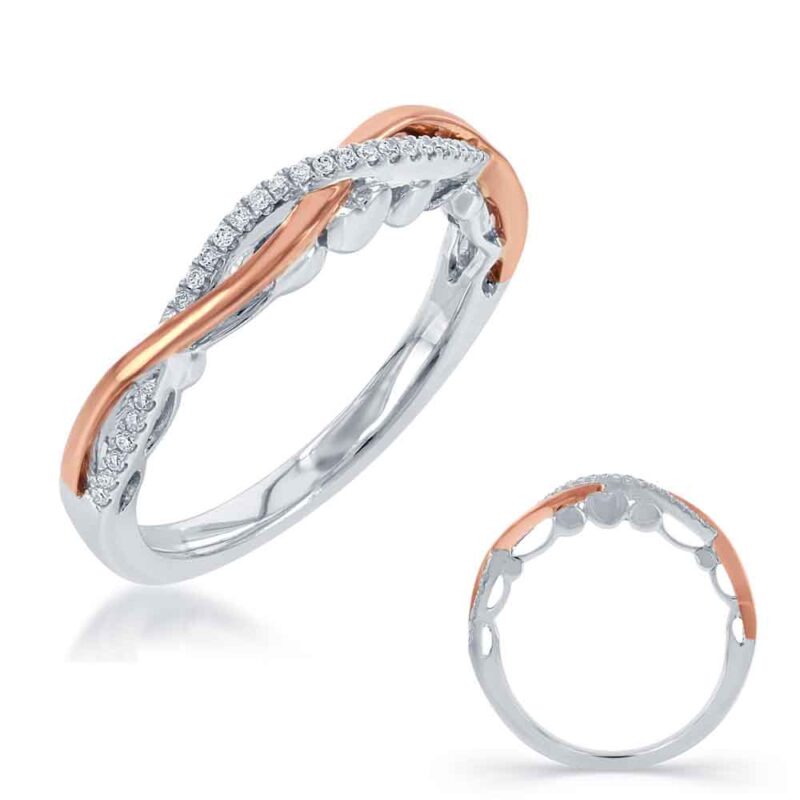 White & Rose Gold Matching Band