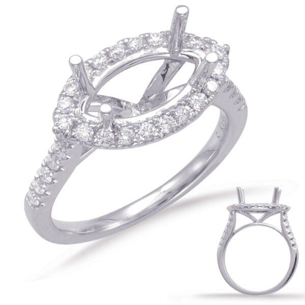 White Gold Halo Engagement Ring