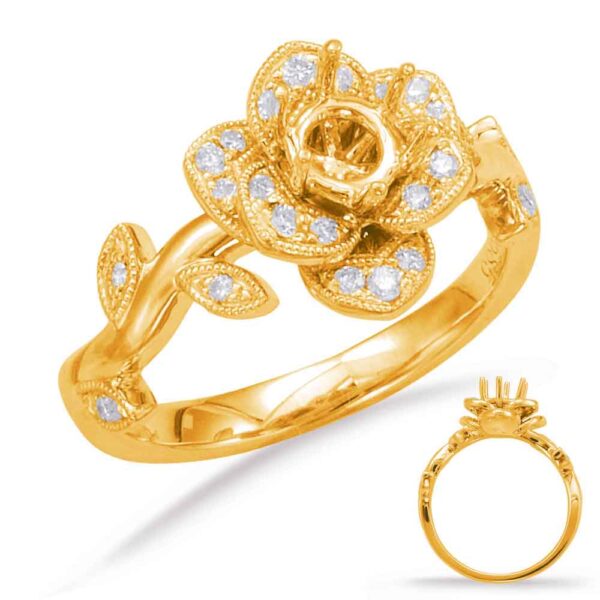 Yellow Gold Halo Engagement Ring