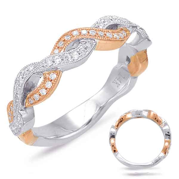 White & Rose Gold Matching Band