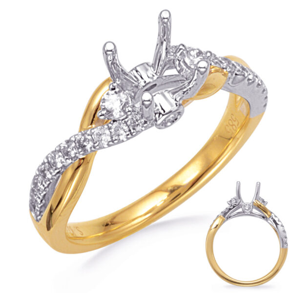 White & Yellow Gold Engagement Ring