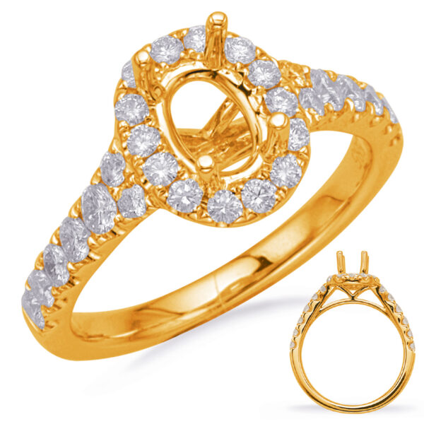 Yellow Gold Halo Engagement Ring