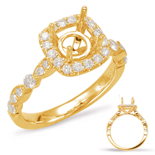 Yellow Gold Halo Engagement Ring