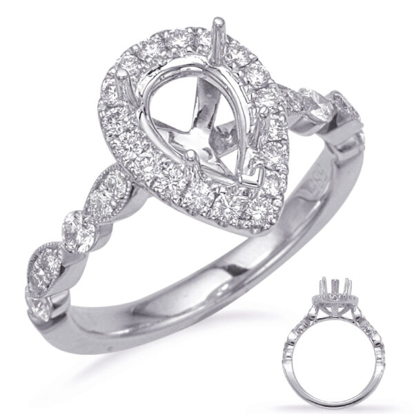 White Gold Halo Engagement Ring