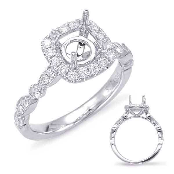 White Gold Halo Engagement Ring