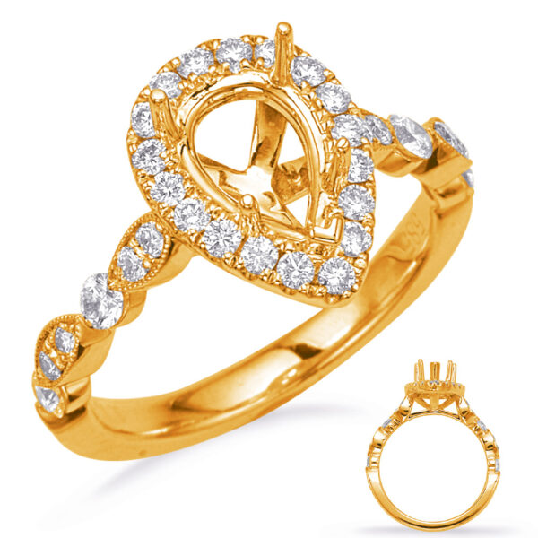 Yellow Gold Halo Engagement Ring