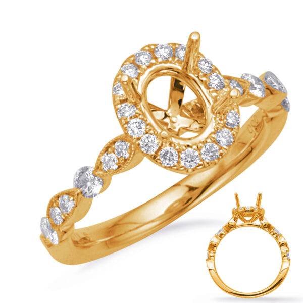 Yellow Gold Halo Engagement Ring