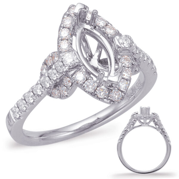 White Gold Halo Engagement Ring
