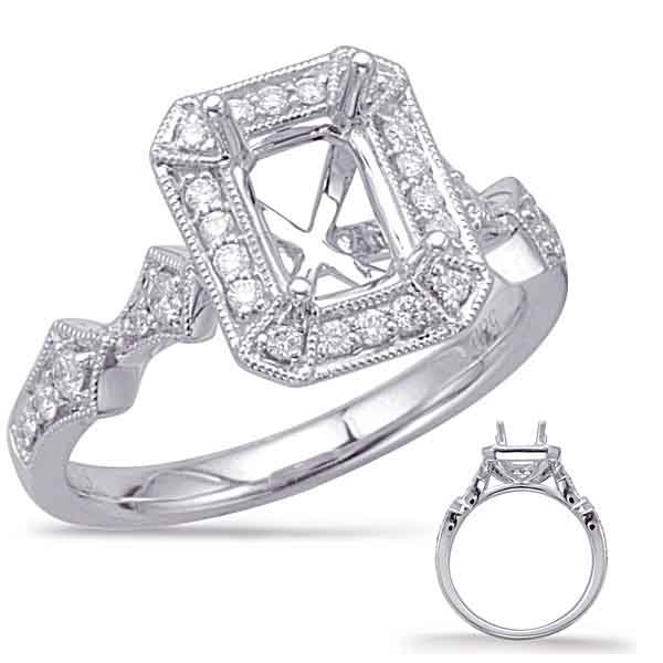 White Gold Halo Engagement Ring