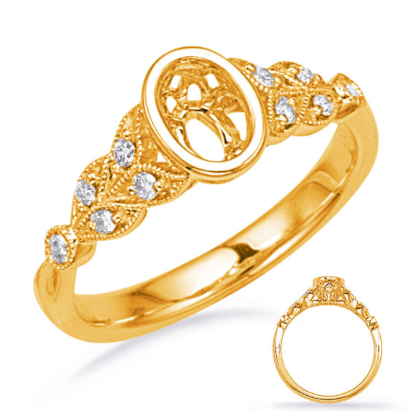 Yellow Gold Engagement Ring Bezel Head